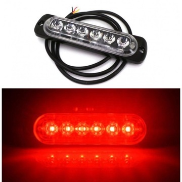 ФАРА ПРОТИВОТУМАННАЯ 6 LED (СВЕТОДИОД ) 12V-18V, КРАСНАЯ