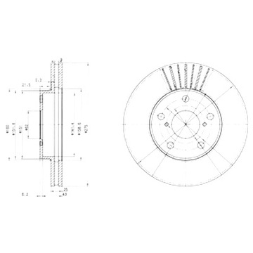 DRIVE+ ДИСКИ ТОРМОЗНЫЕ ТОРМОЗНЫЕ 2 ШТУКИ. ПЕРЕД TOYOTA RAV 4 II 2 0D 01-05