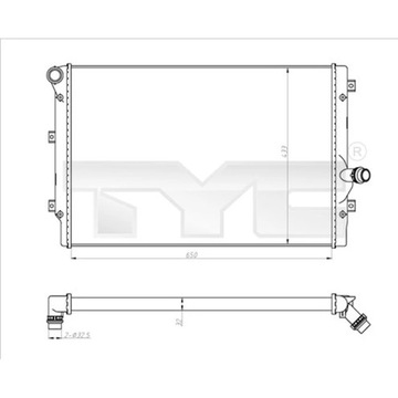 РАДИАТОР, СИСТЕМА ОХЛАЖДЕНИЯ ДВИГАТЕЛЯ TYC 702-0024-R