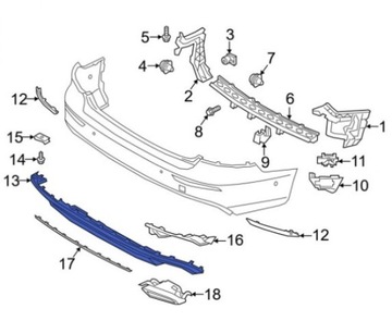 ДИФФУЗОР ДОКЛАДКА БАМПЕР ЗАД VOLVO S60 V60 III 32227002