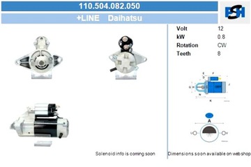 BV PSH СТАРТЕР DAIHATSU 0.8 KW СТАРТЕР