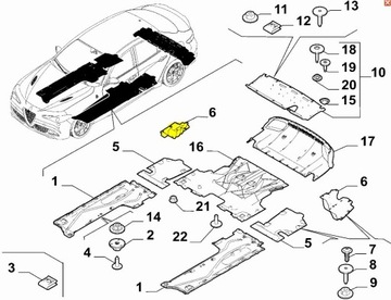 ЗАЩИТА ДНИЩА СТОРОНА ПРАВОЕ ALFA ROMEO GIULIA