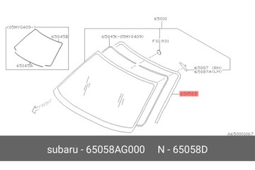 УПЛОТНИТЕЛЬ СТЕКЛА ПЕРЕДНЕГО SUBARU LEGACY IV 2003-09