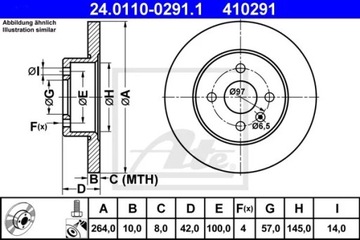 24.0110-0291.1 ДИСК HAM.TYL OPEL MERIVA 03-10