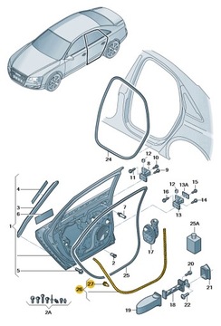 УПЛОТНИТЕЛЬ ДВЕРЬ ZEWNĘTRZNYCH ЗАД ПРАВОЕ AUDI A8 D4 ASO ОРИГИНАЛ НОВЫЙ
