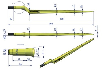 ЗУБ ПОГРУЗЧИКА 800MM TUR WARYŃSKI