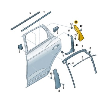 НАКЛАДКА СТОЙКИ C ВНЕШНЯЯ ЗАД ЛЕВАЯ AUDI Q3 ASO