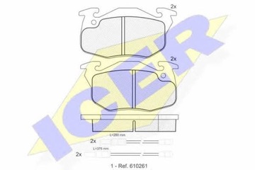 ICER 180864 КОМПЛЕКТ КОЛОДОК ШАЛЬМІВНИХ, ГАЛЬМА TARCZOWE