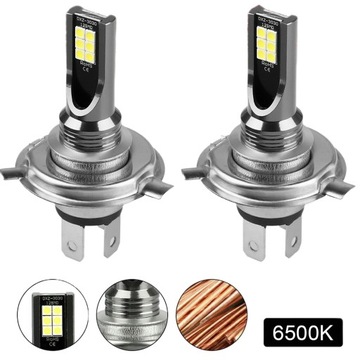 2X ЛАМПОЧКИ LED (СВЕТОДИОД ) H4 CSP LIGHT 400% СЕРТИФИКАЦИЯ E11 8000LM