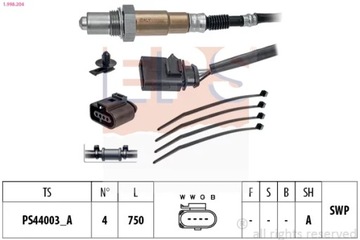 1-998-204 ЗОНД ЛЯМБДА VW TIGUAN 1,4TSI 15-