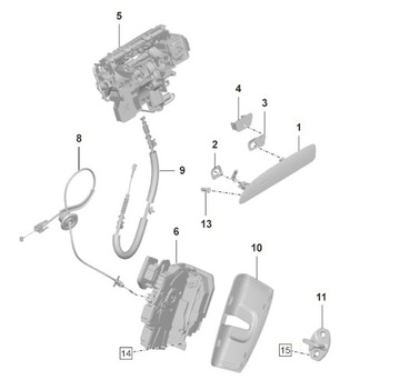 НАКЛАДКА ЗАМКА ДВЕРЬ LEWYCH ЗАДНИХ PORSCHE TAYCAN 9J1839705