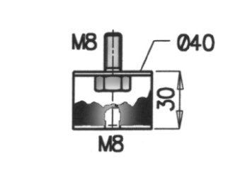 ПОДУШКА UKL.WYDECH.MAN,MB M8X1,25 / ПОДУШКА 40X30 DINEX DIN49907