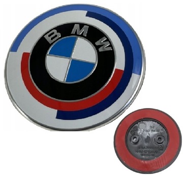 BMW 50 JAHRE ANNIV 82MM ЗНАЧЕК EMBLEM 2PIN F10 F11 F06 F12 F13 E81 E87 E63