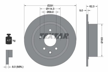 TEXTAR 92237103 ДИСК ТОРМОЗНОЙ