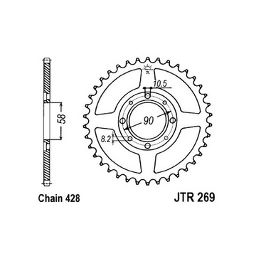 JT ЗУБЧАТКА ЗАДНЯЯ JT JTR269,37