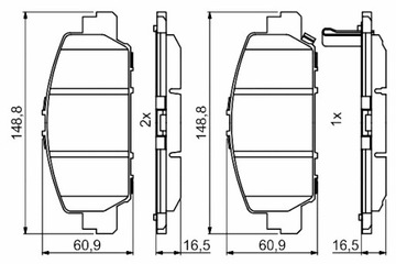 BOSCH КОЛОДКИ ТОРМОЗНЫЕ ПЕРЕД HONDA HR-V 1.5 1.6D 08.15-