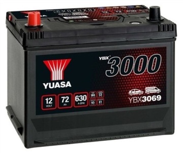 АККУМУЛЯТОР YUASA 72AH 630A YBX3069 DOJ+WYM LDZ