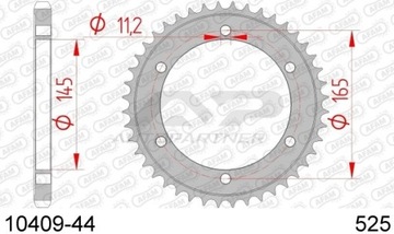 ЗУБЧАТКА NAPĘDZANA ЗАД MOTO СТАЛЬНОЙ OCYNKOWANA СЕРЕБРЯНАЯ 10409-44