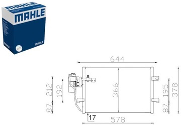 КОНДЕНСАТОР КОНДИЦИОНЕРА MERCEDES A W168 VANEO 414 1.4-2.1 07.97-07.05