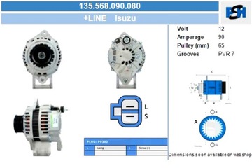 BV PSH ГЕНЕРАТОР ISUZU 90A ГЕНЕРАТОР