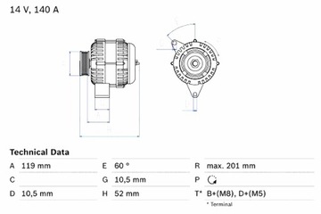 BOSCH ГЕНЕРАТОР SAAB 9-3 9-5 2.0 2.3 09.97-12.09