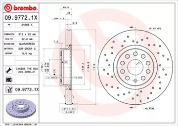 ДИСК ТОРМОЗНОЙ 312X25X50W