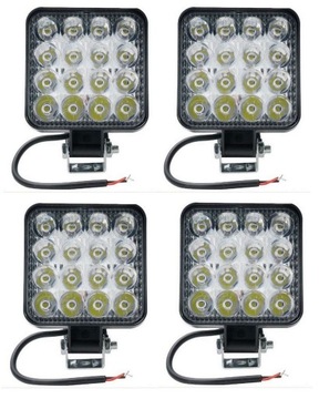 ФАРА РАБОЧАЯ ПРОТИВОТУМАНКА 16 LED (СВЕТОДИОД ) 48W 12-24V IP67 83X83MM СЕРТИФИКАЦИЯ 4 ШТУКИ