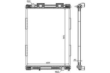 NISSENS РАДИАТОР ДВИГАТЕЛЯ ВОДЫ MAN E2000 F2000 D2840LF20-E2866DF01