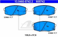 ATE КОЛОДКИ ТОРМОЗНЫЕ ПЕРЕДНЯЯ KIA CEED 06- HYUNDAI I30 I 07-/I30 II 11-/KIA