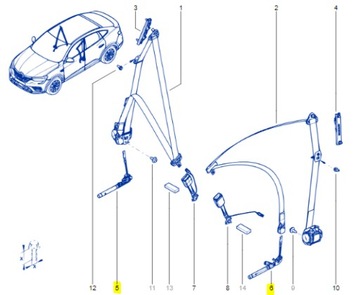 НАТЯЖИТЕЛЬ ПАНЕЛИ ПЕРЕД ЛЕВЫЙ ПРАВАЯ RENAULT ARKANA 21-