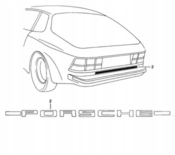 PORSCHE 924 944 ШИРОКАЯ НАКЛЕЙКА NA ЗАД СЕРЕБРЯНАЯ