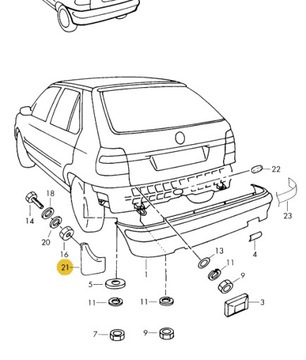 БРЫЗГОВИКИ ЗАД КОМПЛЕКТ 6U0075101 SKODA FELICIA