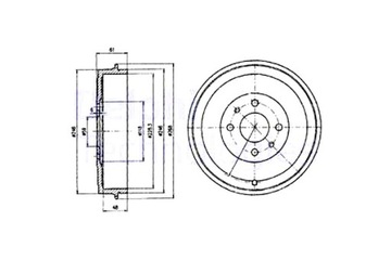 DELPHI БАРАБАНЫ ТОРМОЗНЫЕ 2 ШТУКИ. ЗАД ALFA ROMEO 145 146 CADILLAC CTS