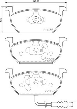 КОЛОДКИ ГАЛЬМІВНІ AUDI A3 1.4-2.0 2013 ПЕРЕД