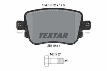 TEXTAR 2511001 КОЛОДКИ ТОРМОЗНЫЕ