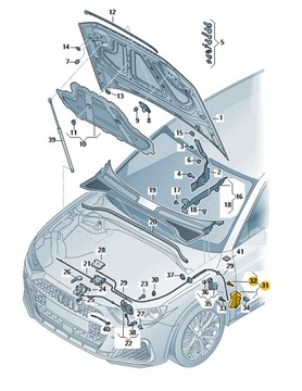 КРОНШТЕЙН КРЕПЛЕНИЕ ДЕРЖАТЕЛЬ ОТКРЫВАНИЯ КАПОТА AUDI Q3