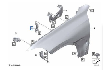 OE BMW ЛЕВЫЙ БАШМАК КРЕПЛЕНИЕ ДЕРЖАТЕЛЬ КРЫЛА X5 G05 X6 G06 X7 G07