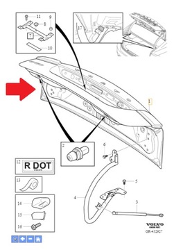 КРЫШКА ЗАДНЯЯ VOLVO S60 (11-18) OE 31395582