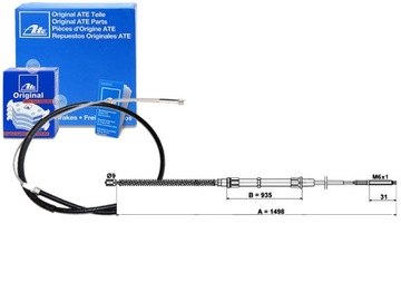 ATE ТРОС ТОРМОЗА РУЧНОГО ЗАД L/P (1498MM) VW GOL