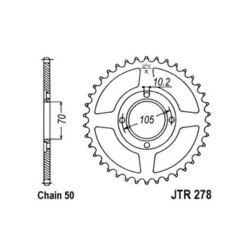 JT ЗУБЧАТКА ЗАДНЯЯ JT JTR278,34