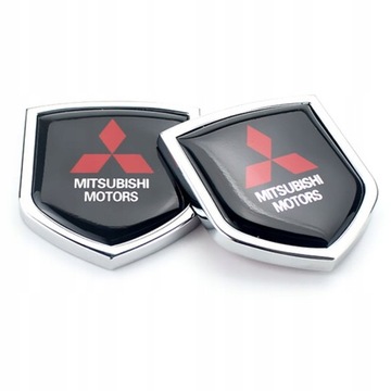 2PCS МЕТАЛИЧЕСКАЯ НАКЛЕЙКА БОКОВАЯ АВТОМОБИЛЯ MITSUBISHI