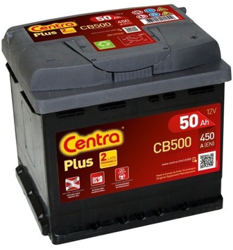 АККУМУЛЯТОР CENTRA PLUS 50AH 450A 12V P CB500 PRODUKCJA 2024