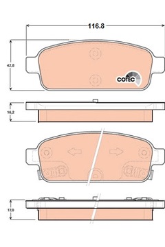 КОЛОДКИ ТОРМОЗНЫЕ - КОМПЛЕКТ COTEC GDB1844