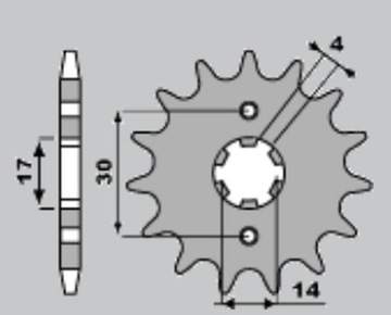 PBR ЗУБЧАТКА ПЕРЕДНЯЯ 270 15 18NC HONDA ST 50 87-90