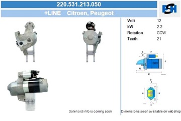 BV PSH СТАРТЕР CITROEN PEUGEOT 2.2 KW СТАРТЕР