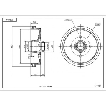 БАРАБАН ТОРМОЗНОЙ HART 214 464