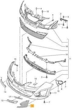 OE VAG РЕШЁТКА РЕШЕТКА БАМПЕРА SEAT IBIZA 6J FR