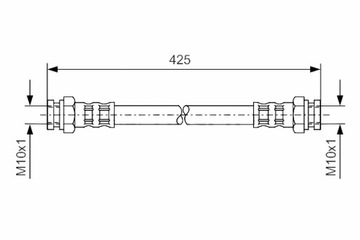 BOSCH ПАТРУБОК ТОРМОЗНОЙ ГИБКИЙ ЗАД L/P SEAT INCA VW CADDY II