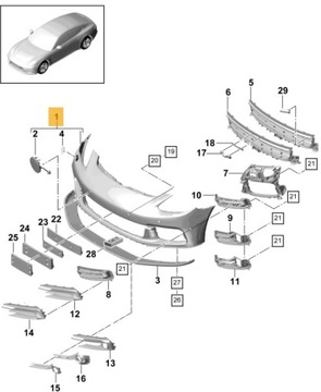 БАМПЕР ПЕРЕД PORSCHE PANAMERA 971