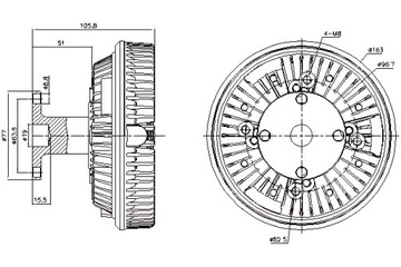 NISSENS СЦЕПЛЕНИЕ ВЕНТИЛЯТОРА РАДИАТОРА ЗАД - РЕЙКА MAN L2000 M 2000